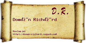Domán Richárd névjegykártya